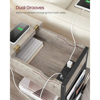 End Table With USB Ports And Power Outlets Storage Shelf – product view 31 | Amaraloft