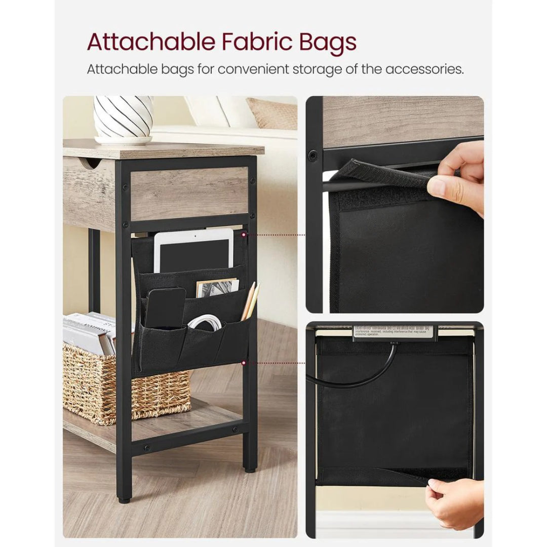 End Table With USB Ports And Power Outlets Storage Shelf – product view 32 | Amaraloft