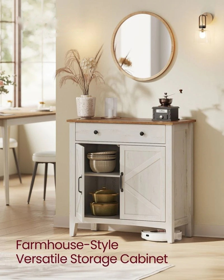 Farmhouse Buffet Cabinet with Drawer and Adjustable Shelf Storage – product view 4 | Amaraloft
