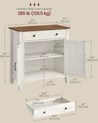 Farmhouse Buffet Cabinet with Drawer and Adjustable Shelf Storage – product view 8 | Amaraloft