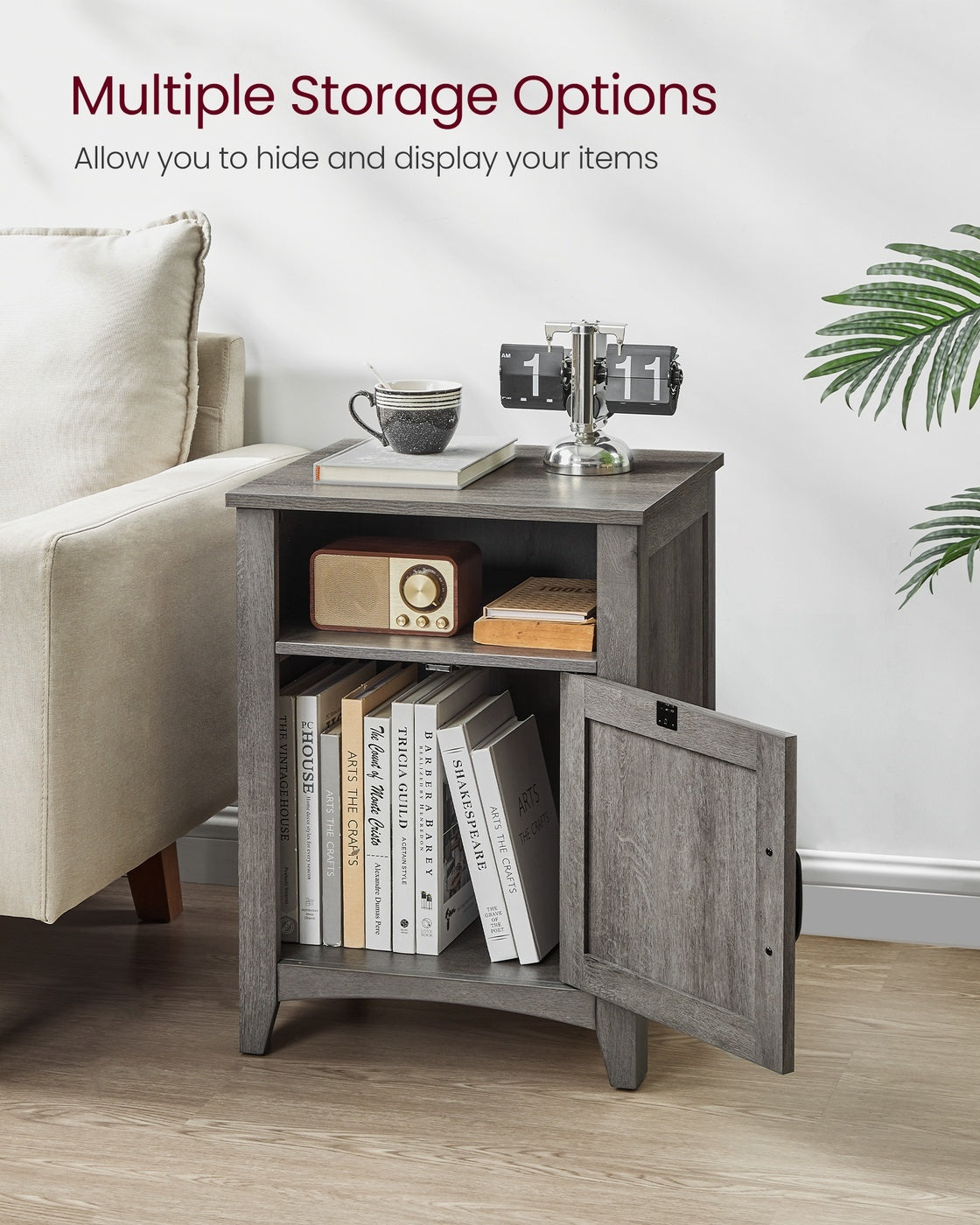Farmhouse Nightstand With Barn Door - product photo 09