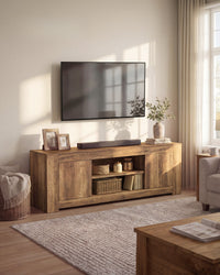 Farmhouse TV Stand With Storage Cabinets, 58 Or 70 Inch Media Console - product photo 11
