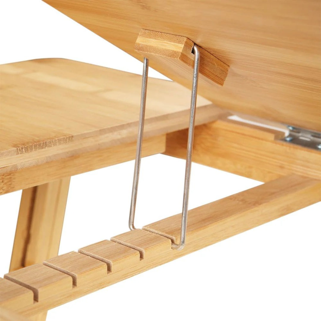 Bamboo Laptop Bed Desk With Tilting Top & Adjustable Height – product view 8 | Amaraloft