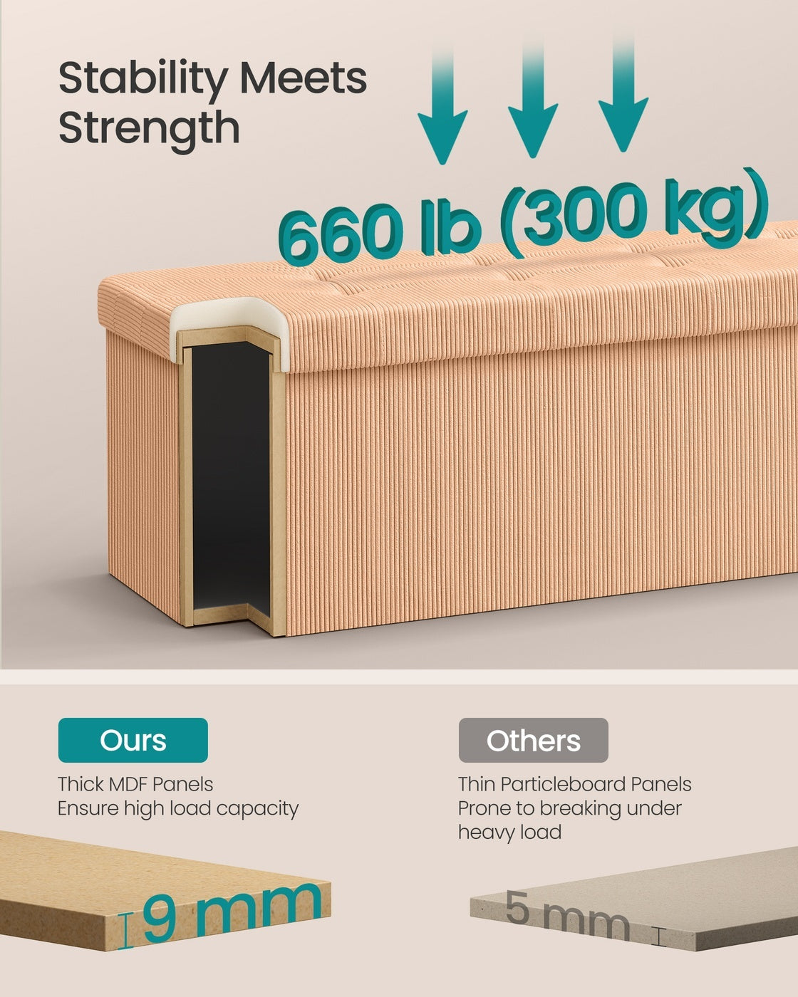 Foldable Storage Ottoman Bench With Foot Rest - product photo 23