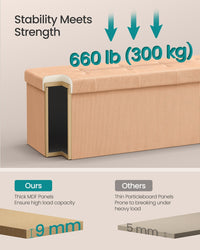 Foldable Storage Ottoman Bench With Foot Rest - product photo 23