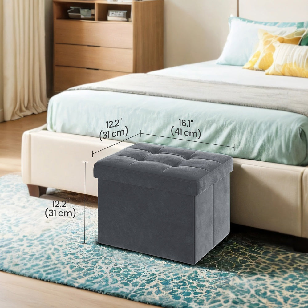 Foldable Storage Ottoman Footrest For Living Room Bedroom And Dorm - product photo 12