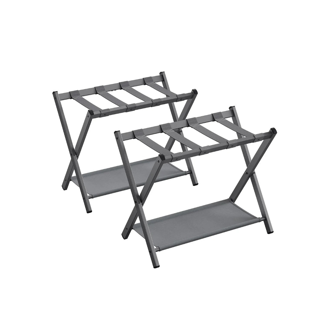 Folding Luggage Rack With Shelf Steel Suitcase Stand – product view 4 | Amaraloft