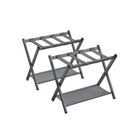 Folding Luggage Rack With Shelf Steel Suitcase Stand – product view 4 | Amaraloft