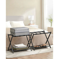 Folding Luggage Rack With Shelf Steel Suitcase Stand – product view 16 | Amaraloft