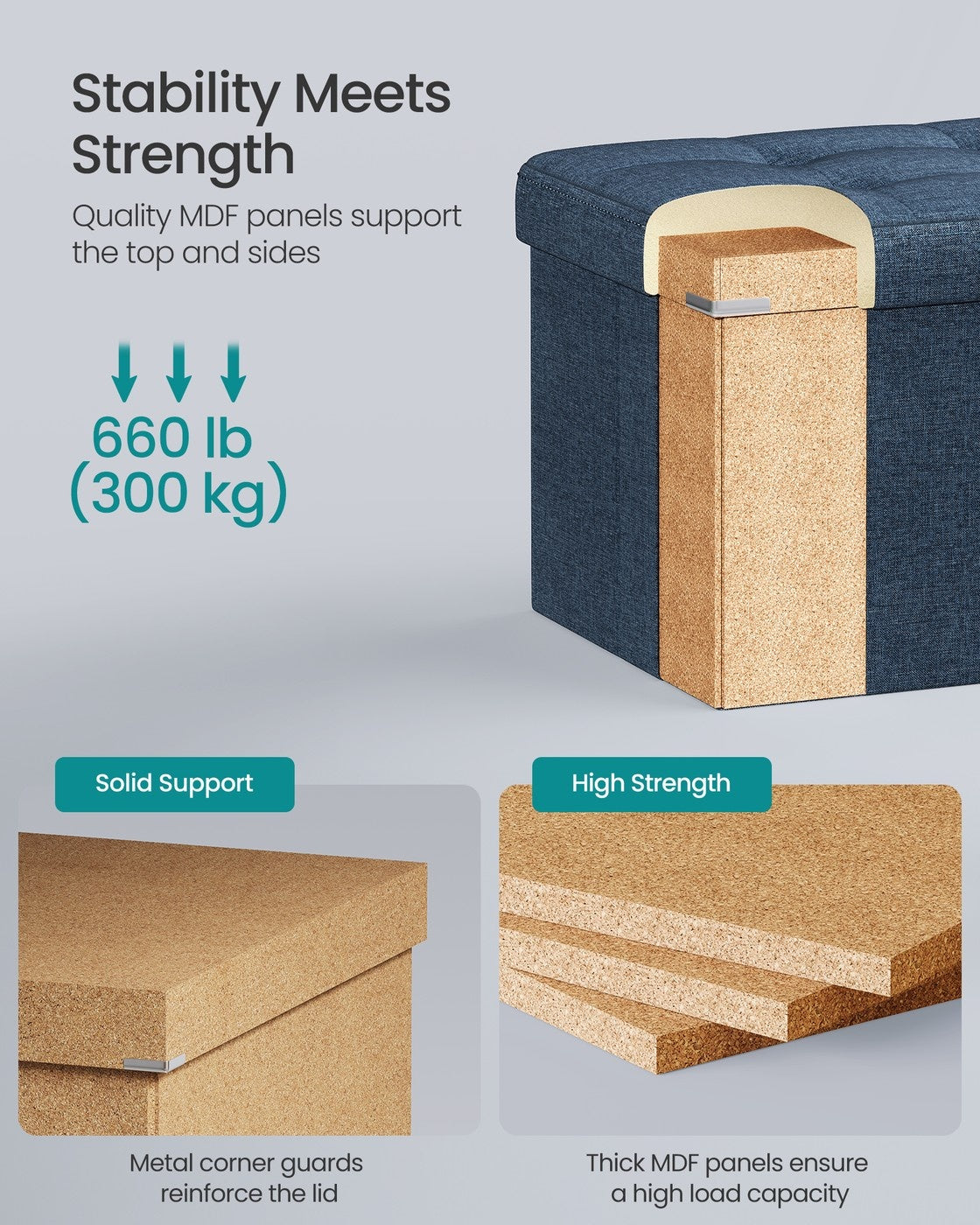 Folding Storage Ottoman Bench - product photo 18