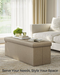 Folding Storage Ottoman Bench With Lid, 30 Or 43 Inch Storage Seat - product photo 101