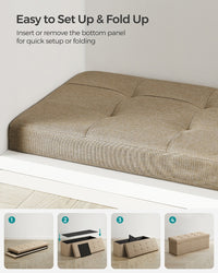 Folding Storage Ottoman Bench With Lid, 30 Or 43 Inch Storage Seat - product photo 105
