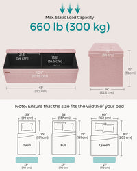 Folding Storage Ottoman Bench With Lid, 30 Or 43 Inch Storage Seat - product photo 108