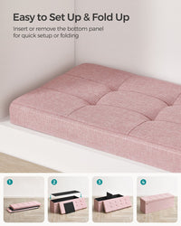 Folding Storage Ottoman Bench With Lid, 30 Or 43 Inch Storage Seat - product photo 110