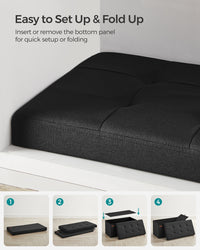 Folding Storage Ottoman Bench With Lid, 30 Or 43 Inch Storage Seat - product photo 67