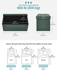 Folding Storage Ottoman Bench With Lid, 30 Or 43 Inch Storage Seat - product photo 70
