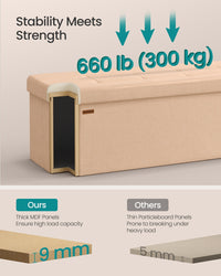 Folding Storage Ottoman Bench With Lid, 30 Or 43 Inch Storage Seat - product photo 92