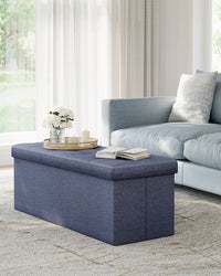 Folding Storage Ottoman Bench With Lid, 30 Or 43 Inch Storage Seat - product photo 95