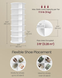 Free Standing Rotating Shoe Rack Tower For Closet Or Small Spaces - product photo 04