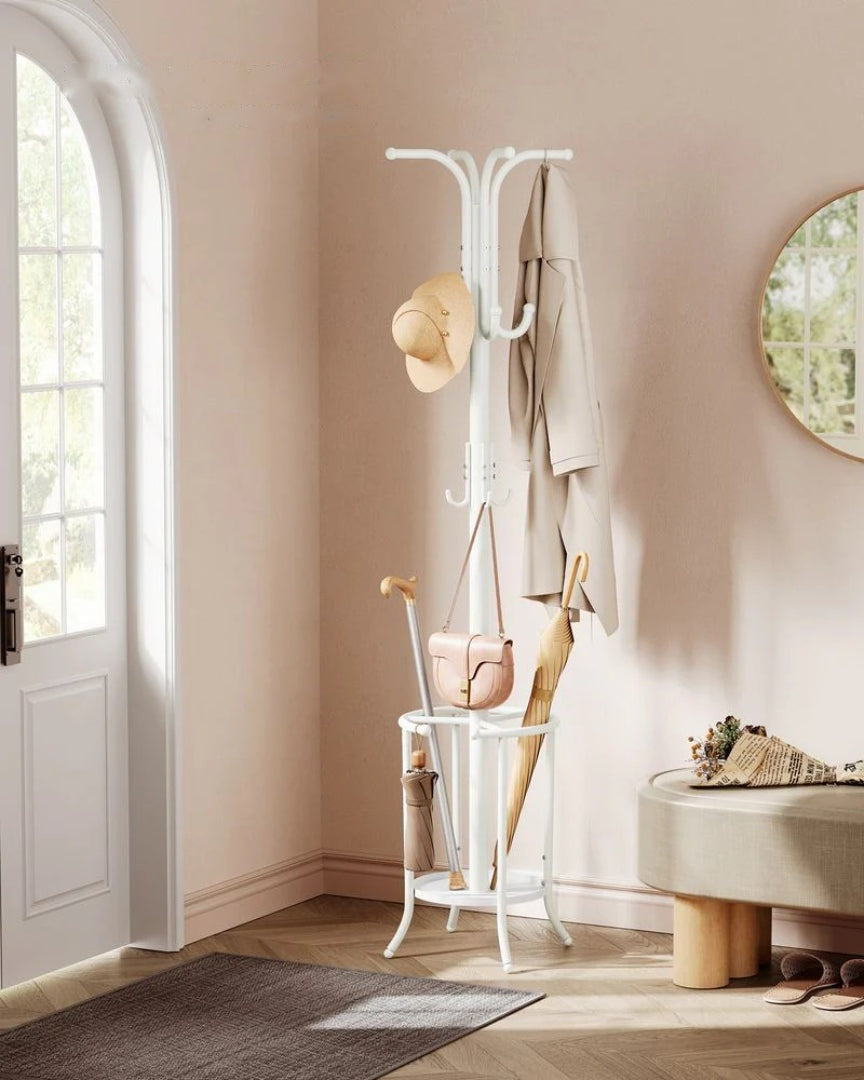 Freestanding Coat Rack With Umbrella Holder & 12 Hooks – product view 9 | Amaraloft