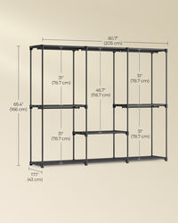 Freestanding Portable Closet With Shelves, 44.1 To 54 Inch Wardrobe - product photo 81