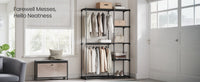 Freestanding Portable Closet With Shelves, 44.1 To 54 Inch Wardrobe - product photo 85