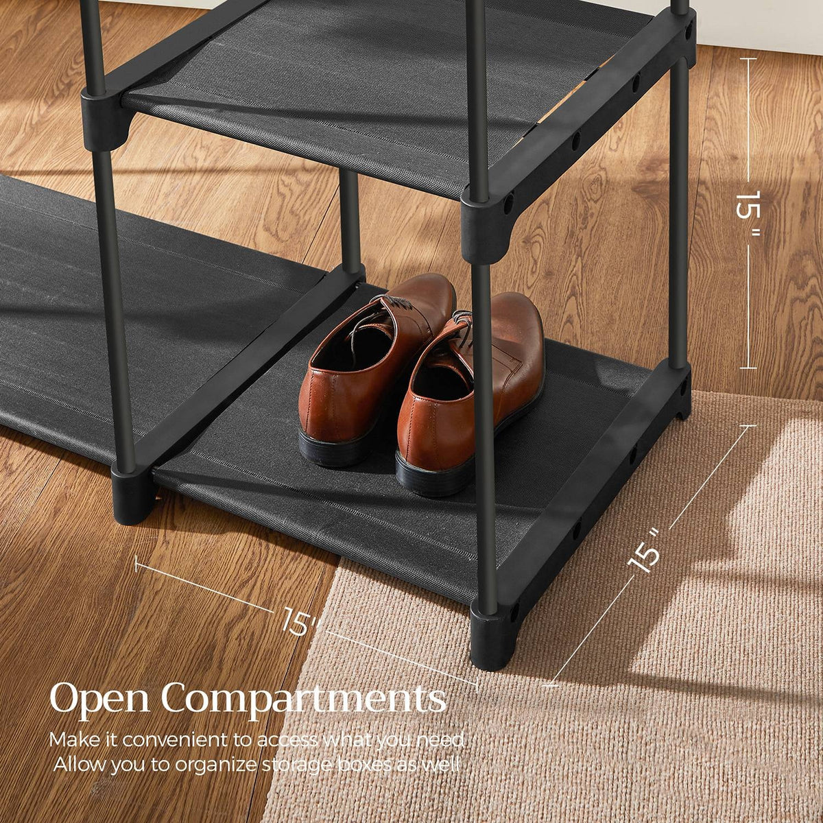 Freestanding Portable Closet With Shelves - product photo 06