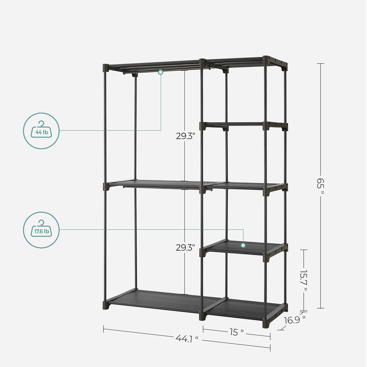 Freestanding Portable Closet With Shelves - product photo 15