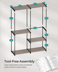 Freestanding Portable Closet With Shelves - product photo 46