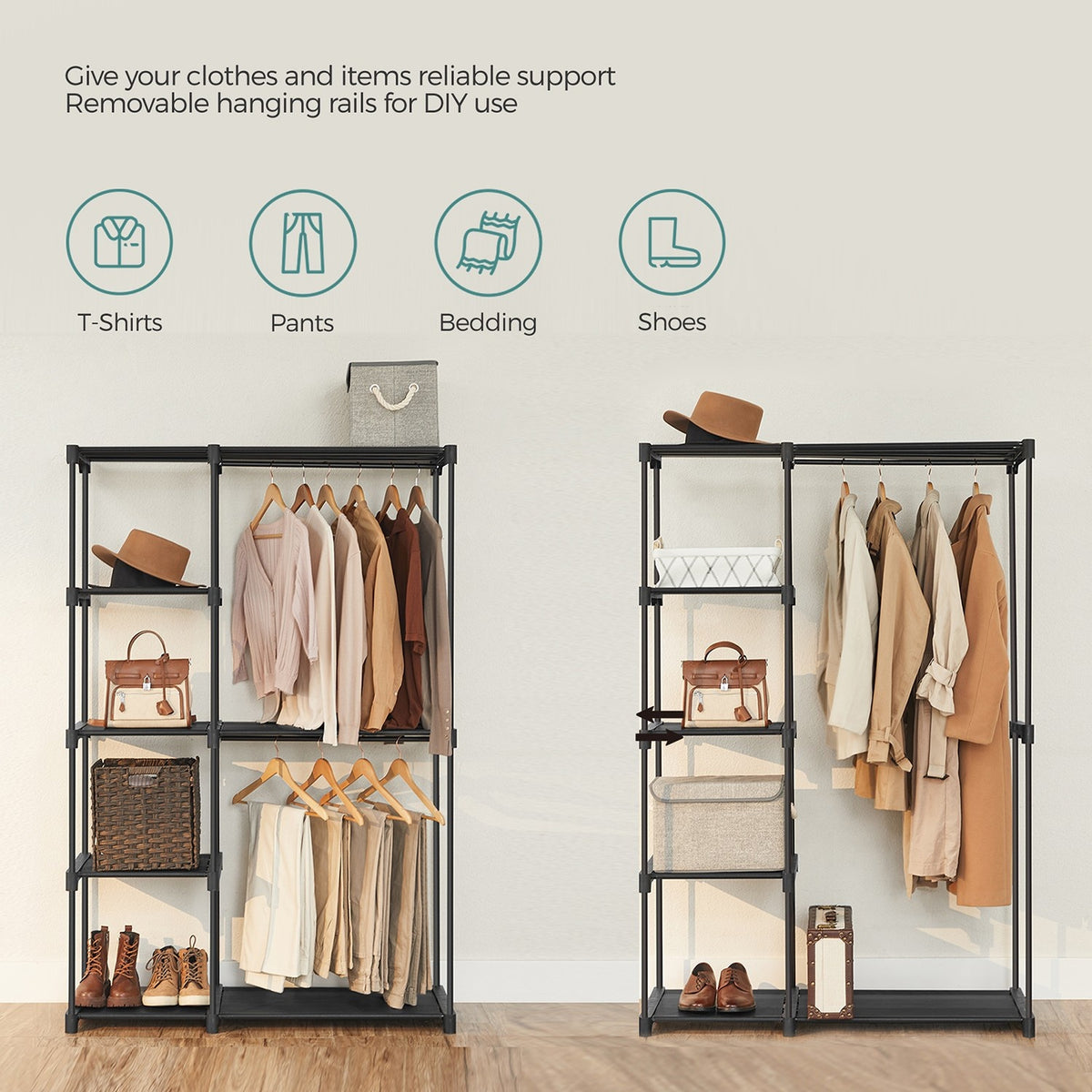Freestanding Portable Closet With Shelves - product photo 66