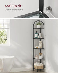 Glass Corner Shelf Stand 3 Or 5 Tier Storage Display Shelf – product view 7 | Amaraloft