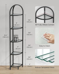 Glass Corner Shelf Stand 3 Or 5 Tier Storage Display Shelf – product view 10 | Amaraloft