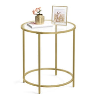 Glass End Table With Metal Frame - product photo 01