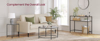 Glass End Table With Metal Frame, Set Of 1 Or 2 Living Room Tables - product photo 56
