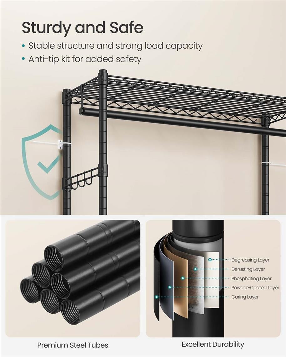 Heavy-Duty Rolling Clothes Rack - product photo 05