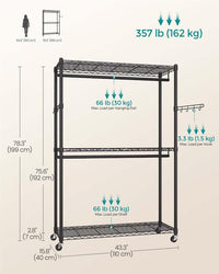 Heavy-Duty Rolling Clothes Rack - product photo 24