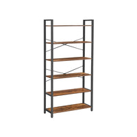 6 Tier Industrial Bookshelf With Steel Frame – product view 2 | Amaraloft
