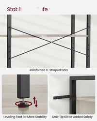6 Tier Industrial Bookshelf With Steel Frame – product view 6 | Amaraloft