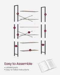 6 Tier Industrial Bookshelf With Steel Frame – product view 11 | Amaraloft