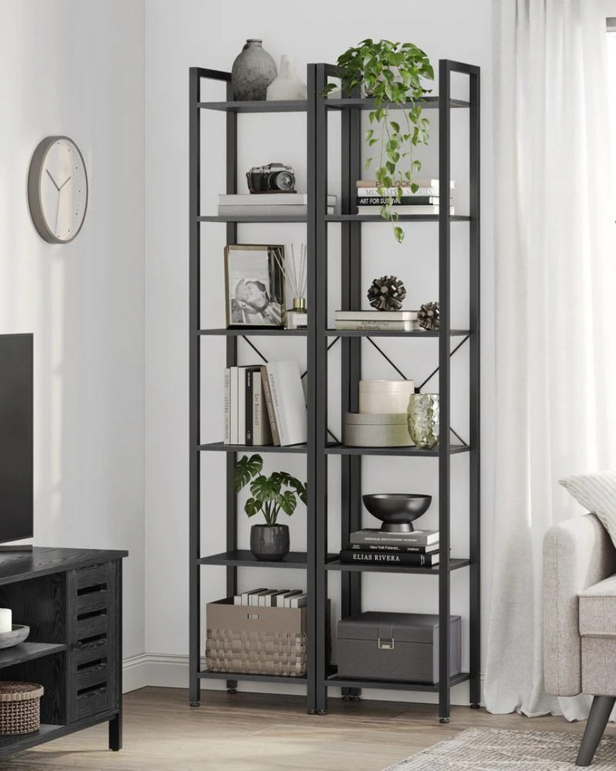 6 Tier Narrow Bookcase With Steel Frame – product view 16 | Amaraloft