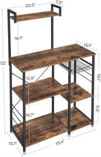 Industrial Brown Baker’s Rack With Shelves - product photo 08