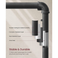Industrial Pipe Garment Rack With Lockable Wheels And Shelf - product photo 21
