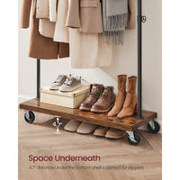 Industrial Pipe Garment Rack With Lockable Wheels And Shelf - product photo 23