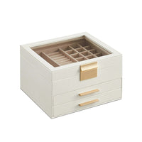 Jewelry Box Organizer With Glass Lid 2 To 6 Layer Storage – product view 3 | Amaraloft