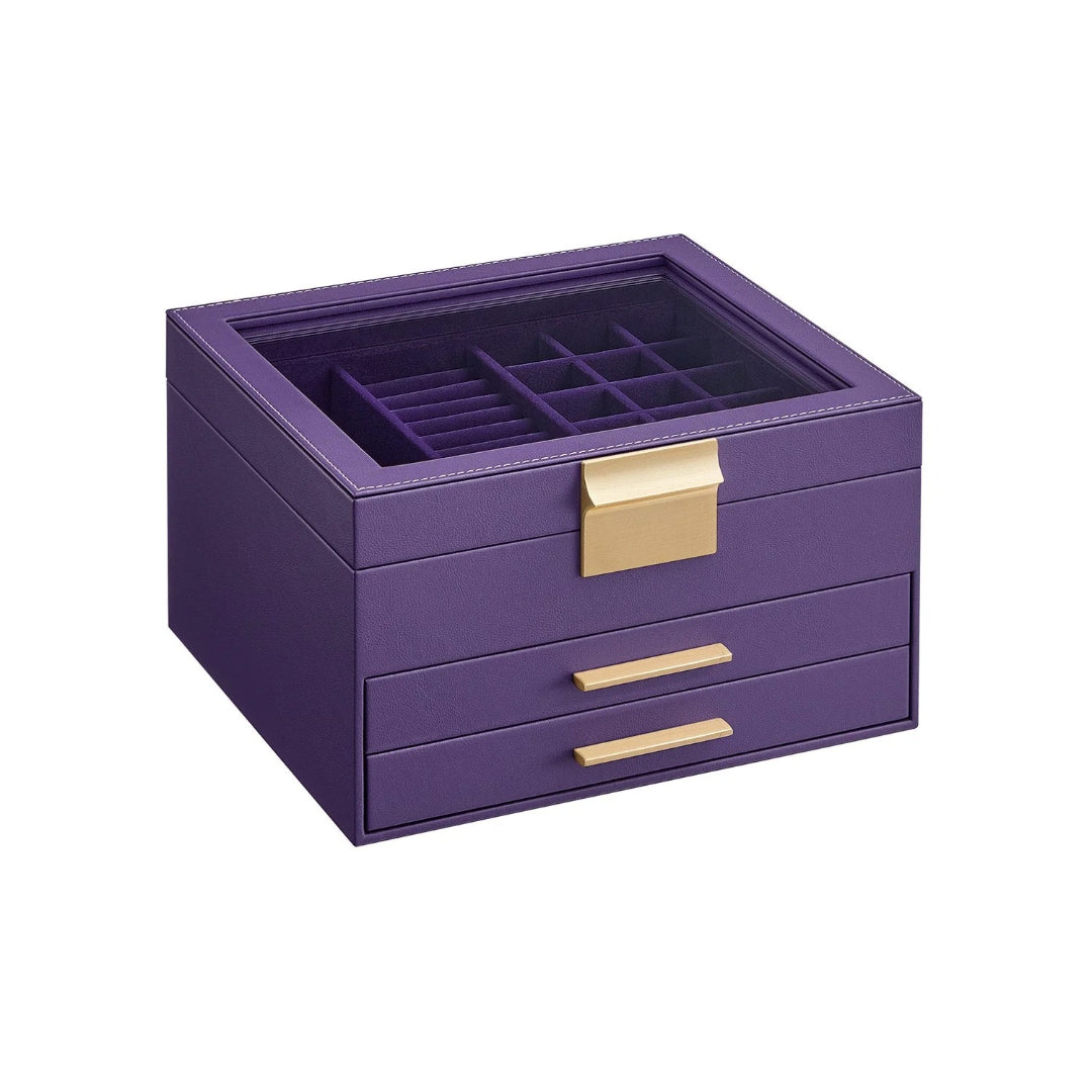 Jewelry Box Organizer With Glass Lid 2 To 6 Layer Storage – product view 11 | Amaraloft