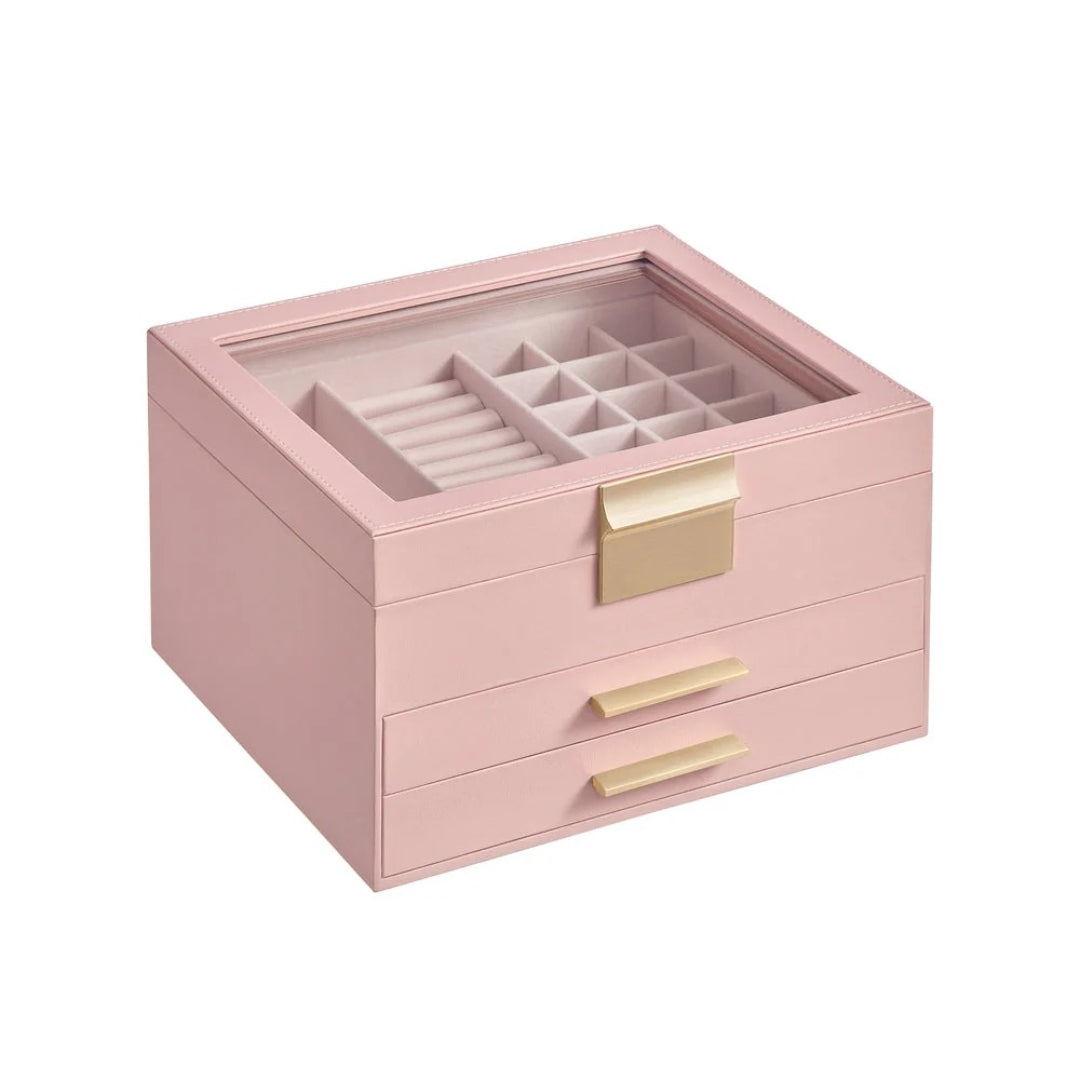 Jewelry Box Organizer With Glass Lid 2 To 6 Layer Storage – product view 12 | Amaraloft
