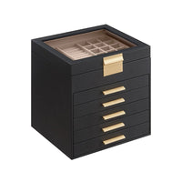 Jewelry Box Organizer With Glass Lid 2 To 6 Layer Storage – product view 19 | Amaraloft