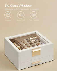 Jewelry Box Organizer With Glass Lid 2 To 6 Layer Storage – product view 22 | Amaraloft