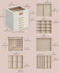 Jewelry Box Organizer With Glass Lid 2 To 6 Layer Storage – product view 33 | Amaraloft