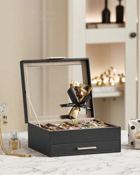 Jewelry Box Organizer With Glass Lid 2 To 6 Layer Storage – product view 35 | Amaraloft